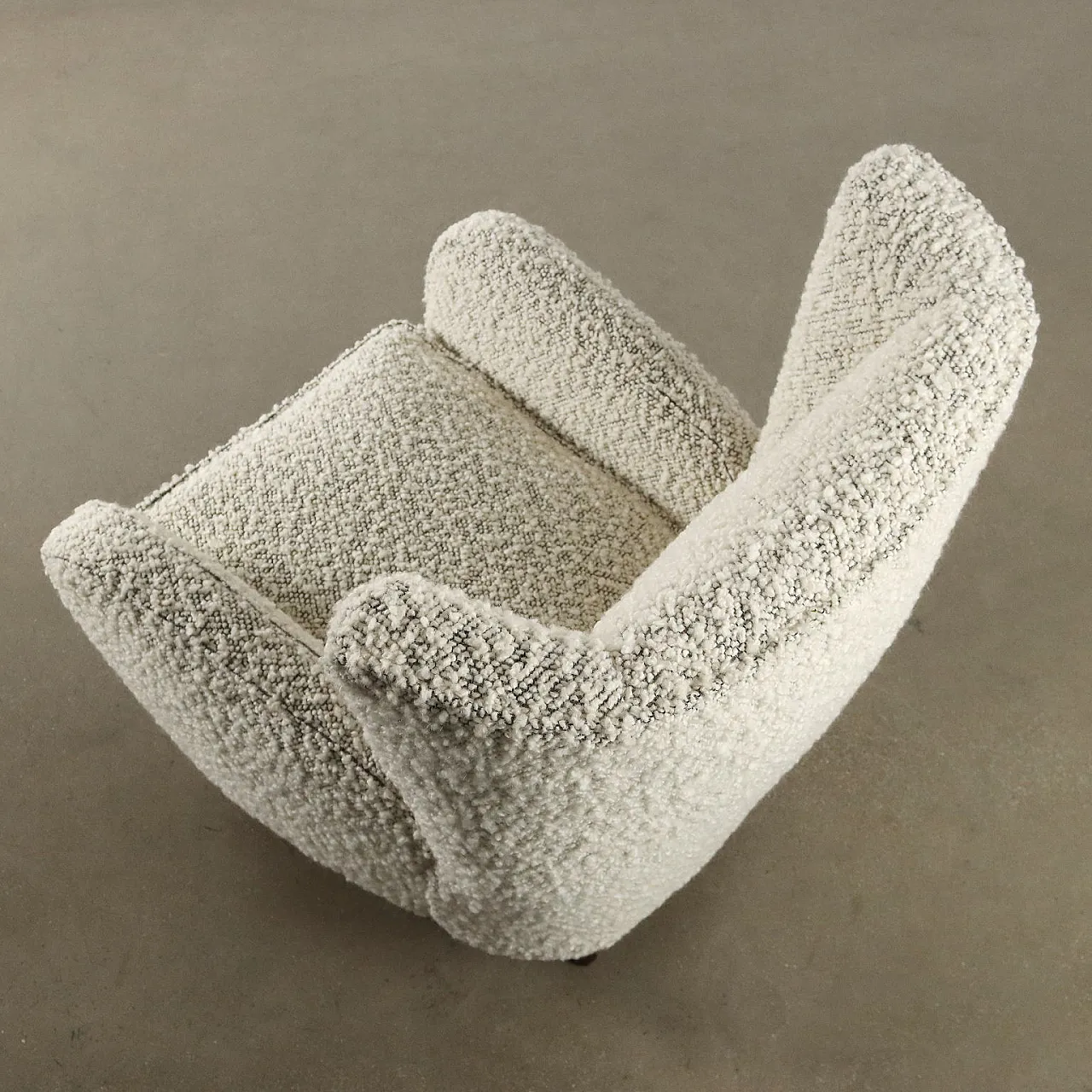 Poltrona Bergere in tessuto boucle nuovo, anni '50 7