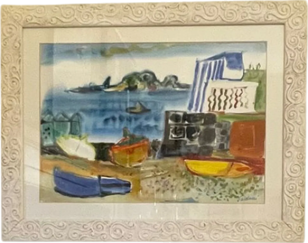 Paolucci Enrico, Spiaggia, Gouache Su Carta , firmato, 2000 5