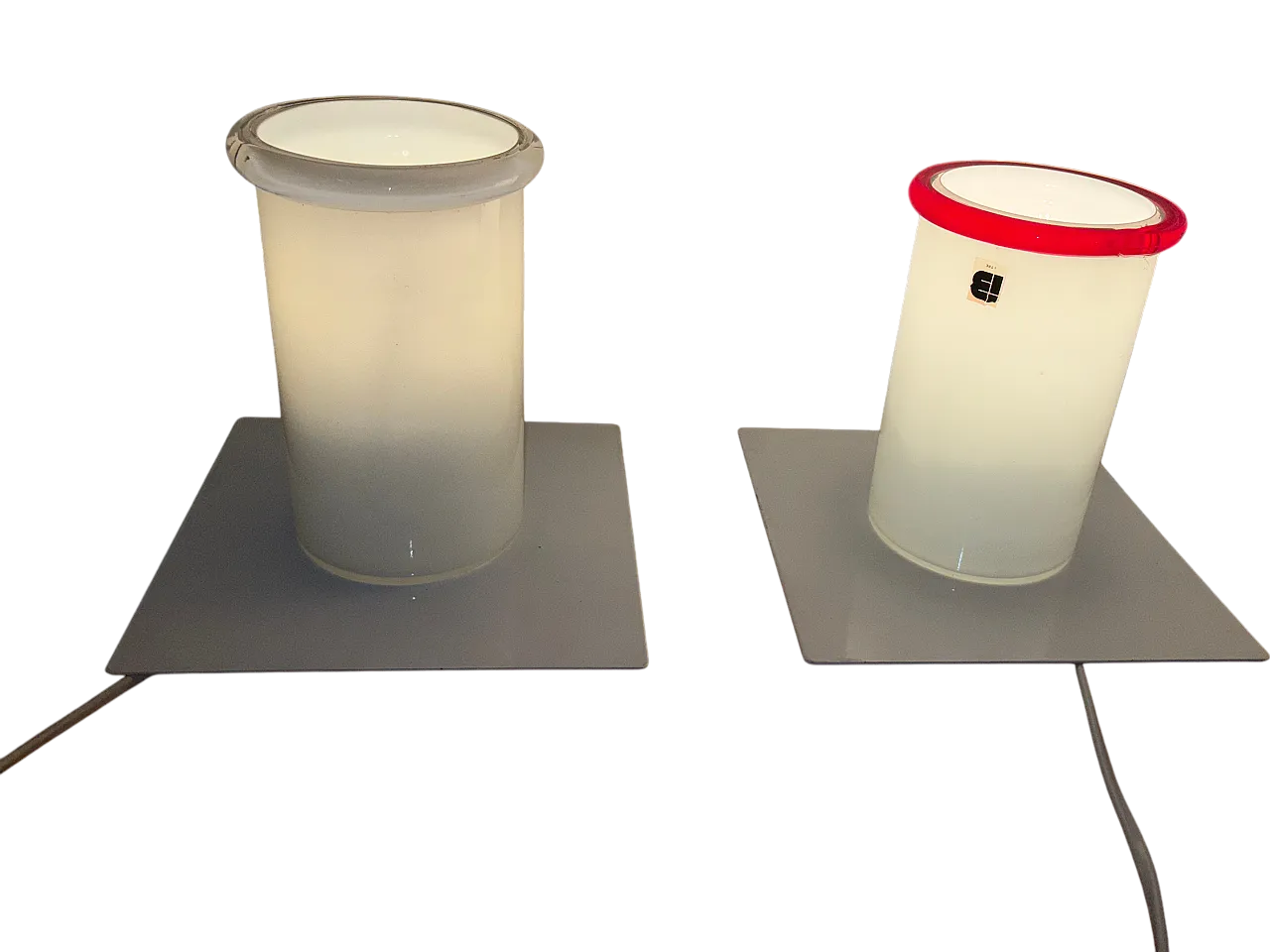 Coppia lampade Space Age in vetro, anni '70 10