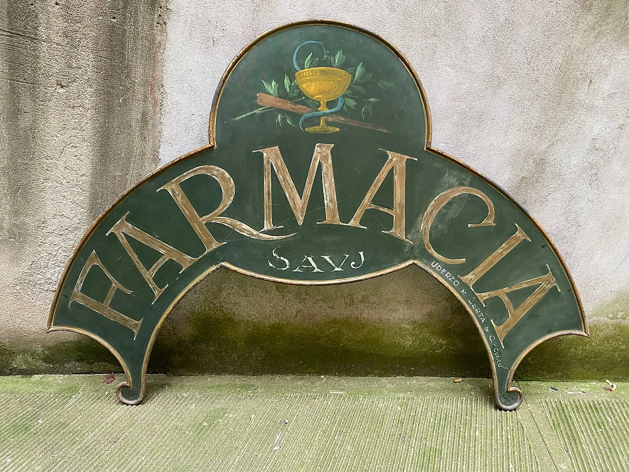 Insegna da farmacia in metallo, anni '30 1