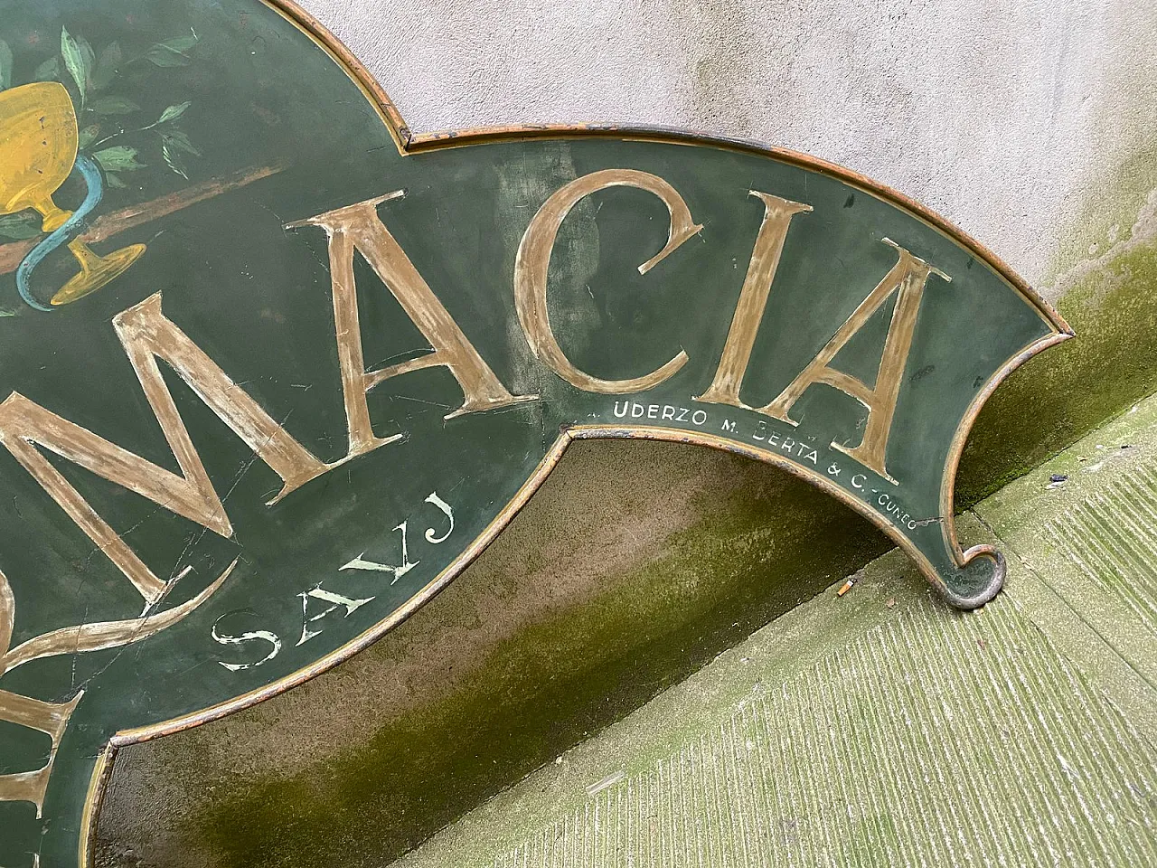 Insegna da farmacia in metallo, anni '30 2