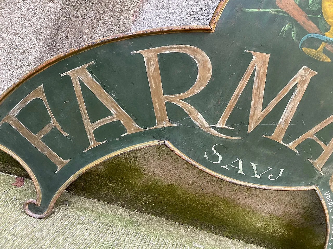 Insegna da farmacia in metallo, anni '30 4