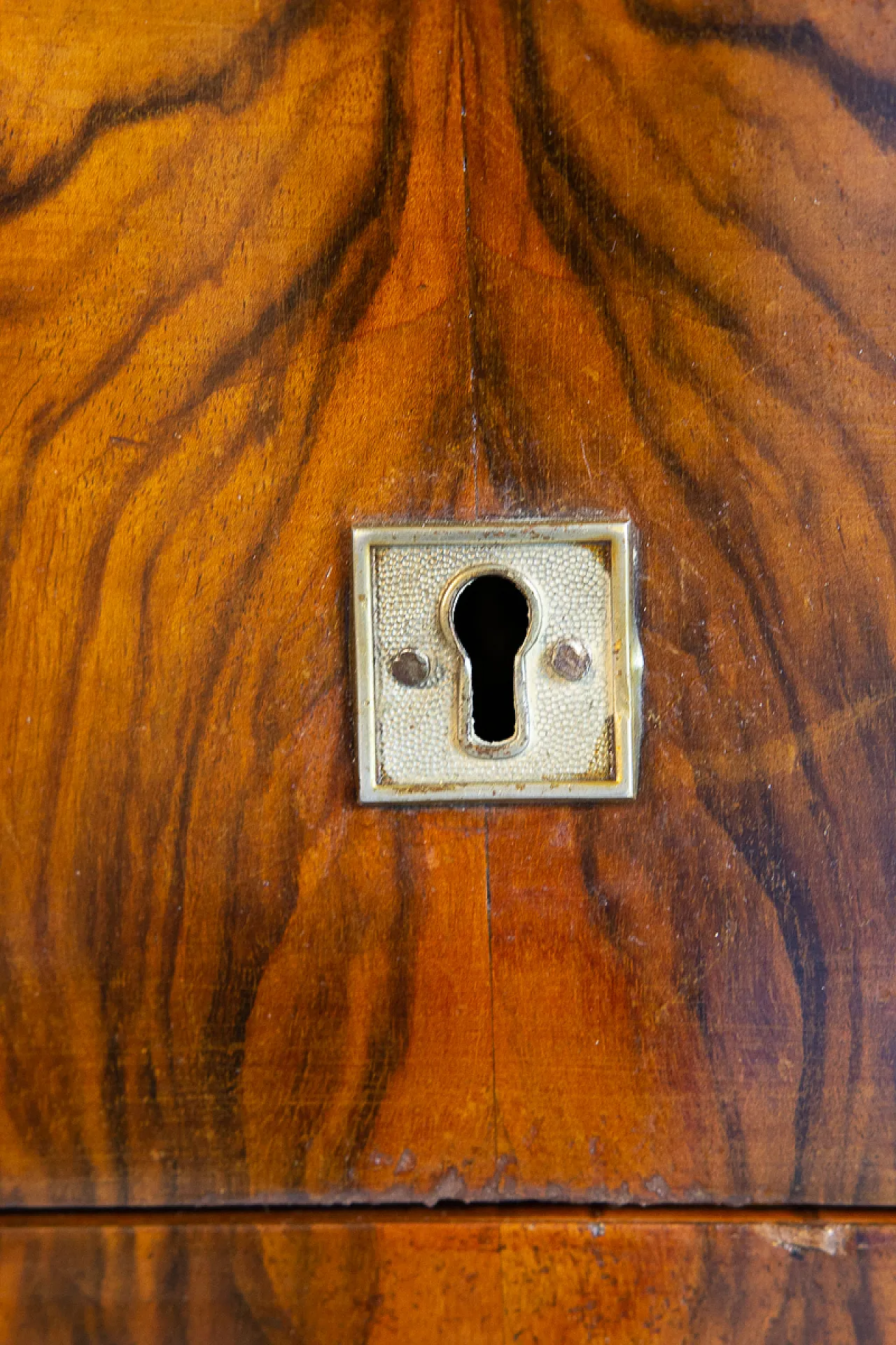 Cassettiera Art Déco in radica e noce e acciaio, anni '30 7