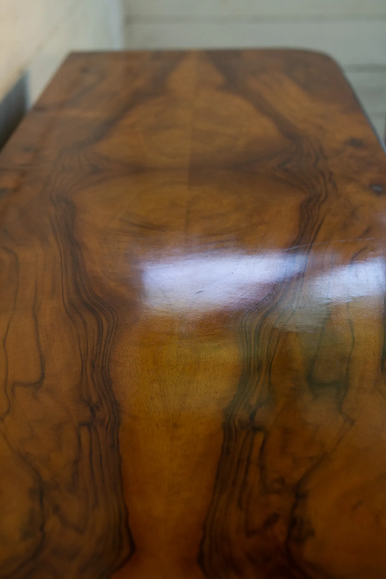 Cassettiera Art Déco in radica e noce e acciaio, anni '30 24