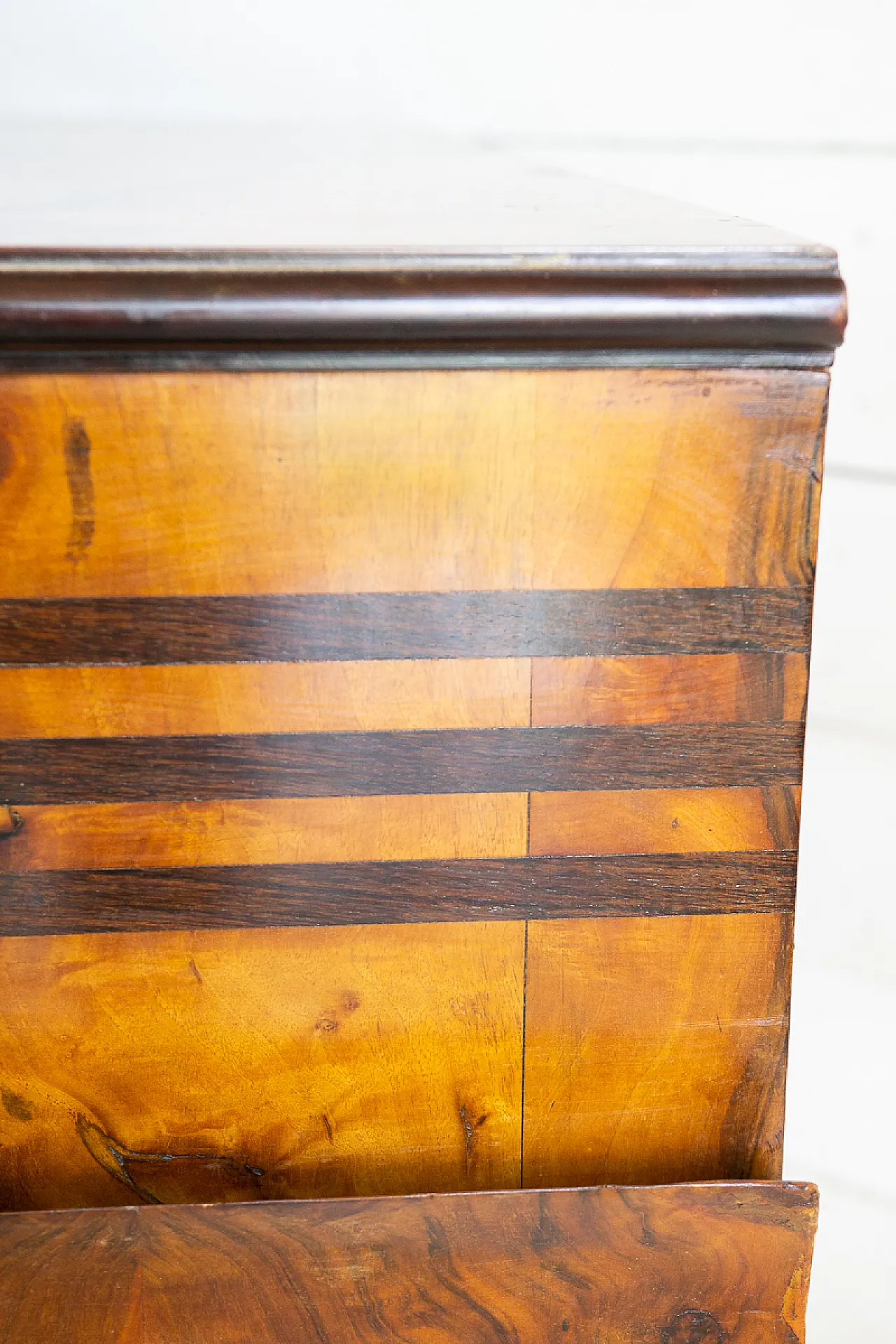 Cassettiera Art Déco in radica e noce e acciaio, anni '30 29