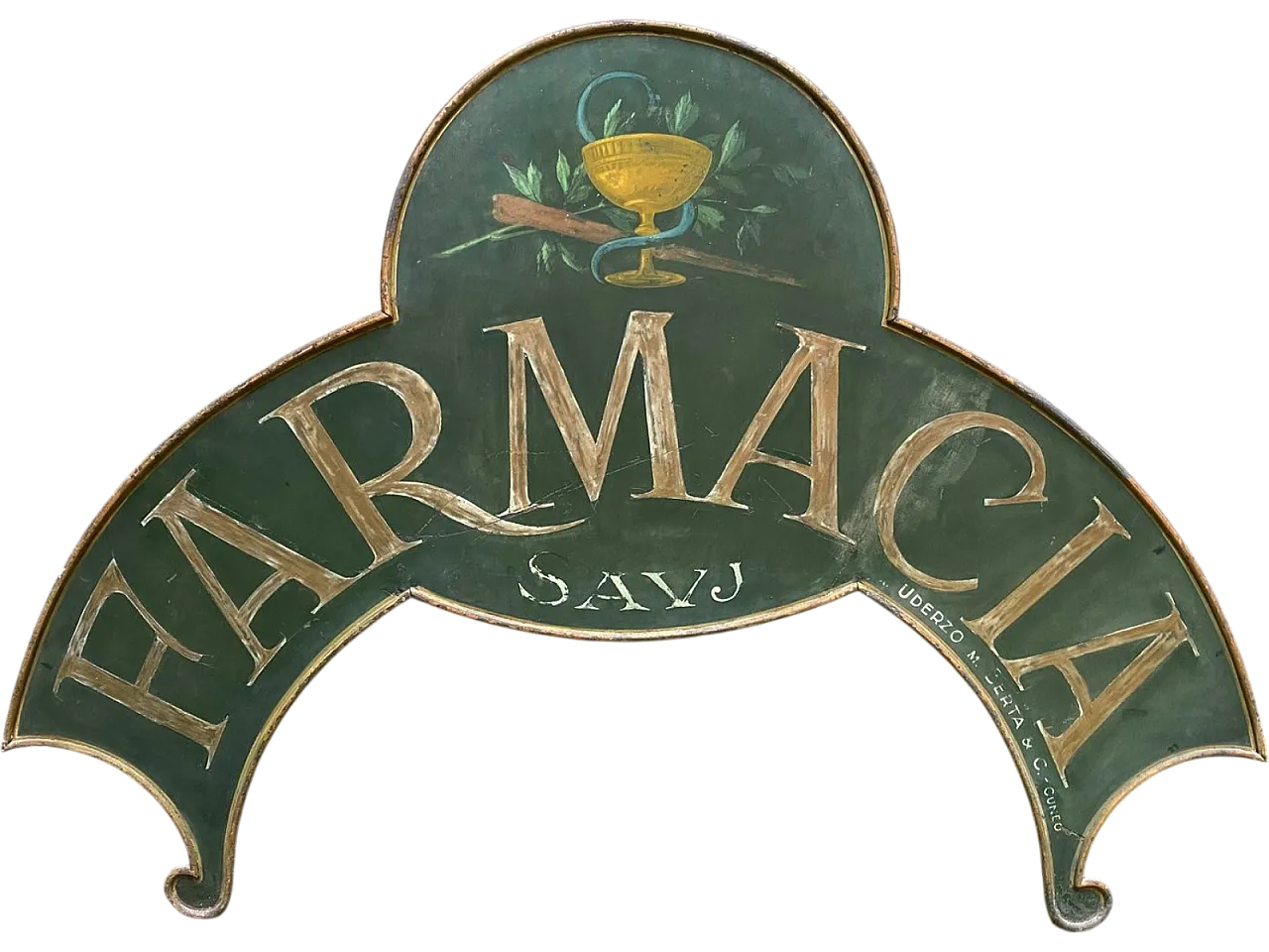 Insegna da farmacia in metallo, anni '30 10