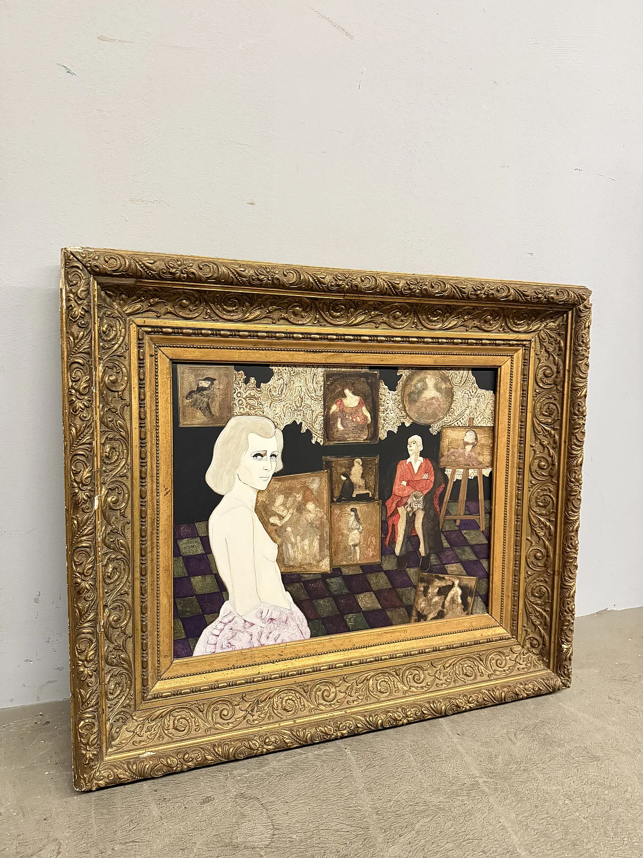 Olio su tela Gianni Longinotti, Madame in Atelier, 1991 1