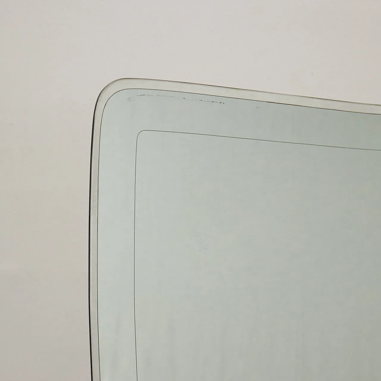 Credenza con specchio in noce con piano in vetro, anni '50 5