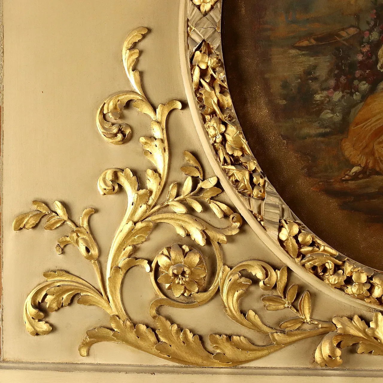 Antique console table with mirror in neoclassical style, 19th century 6