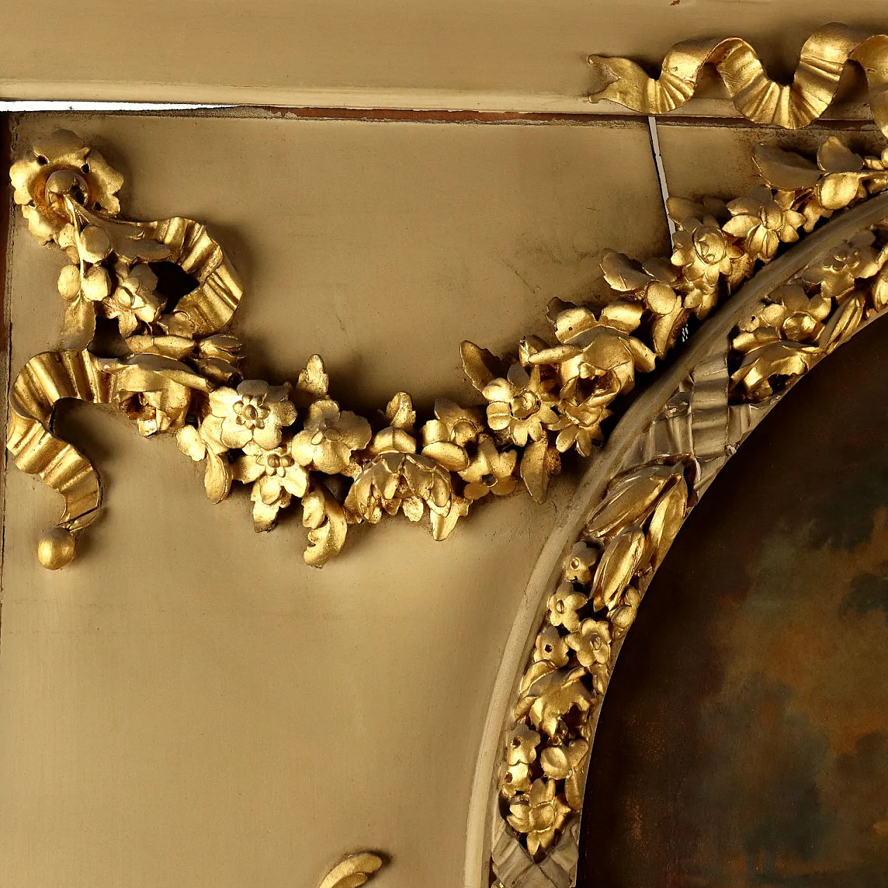 Antique console table with mirror in neoclassical style, 19th century 7