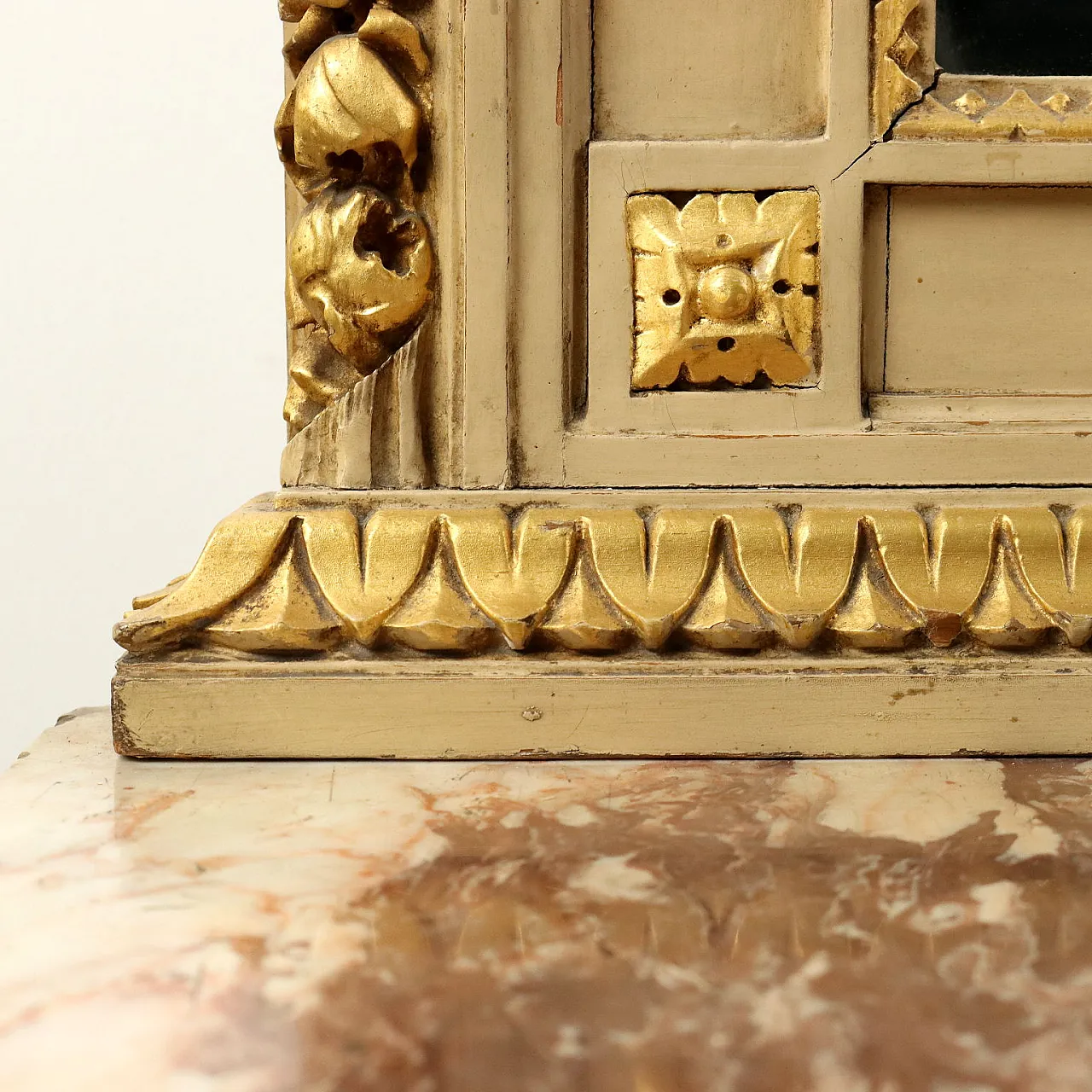 Antique console table with mirror in neoclassical style, 19th century 8