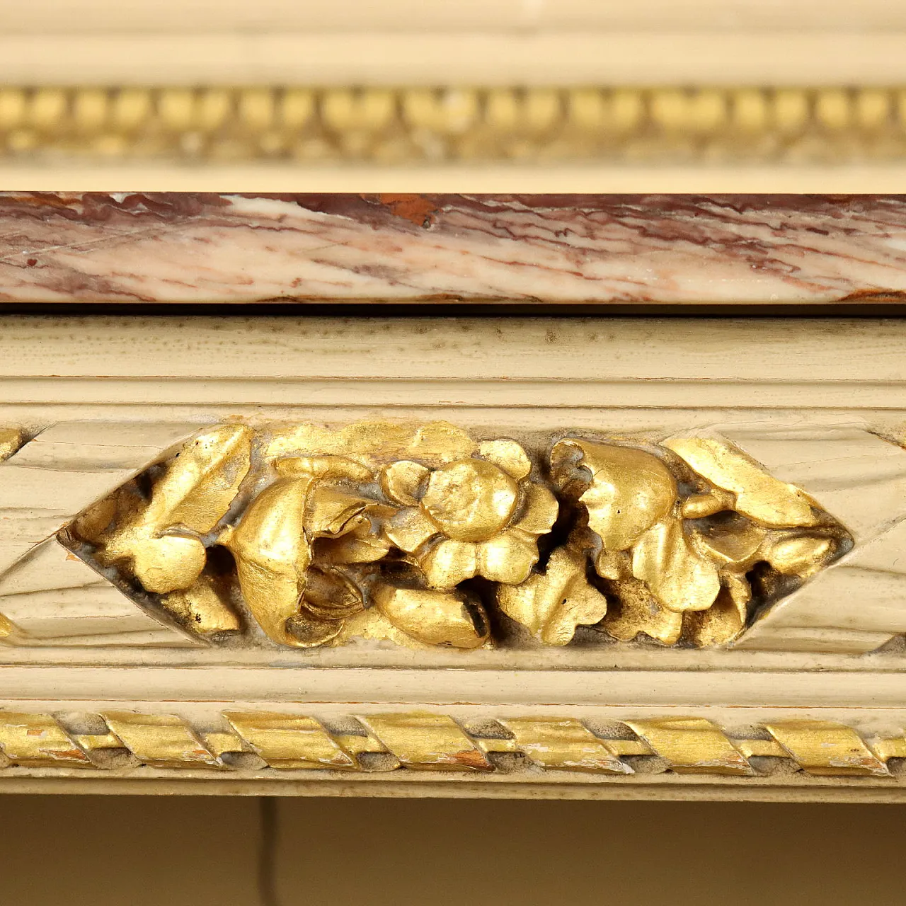 Antique console table with mirror in neoclassical style, 19th century 9