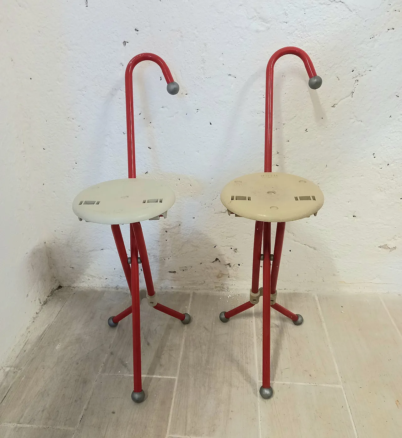 Pair of Ulysse Sandrigar production stroller stools, 80s 4