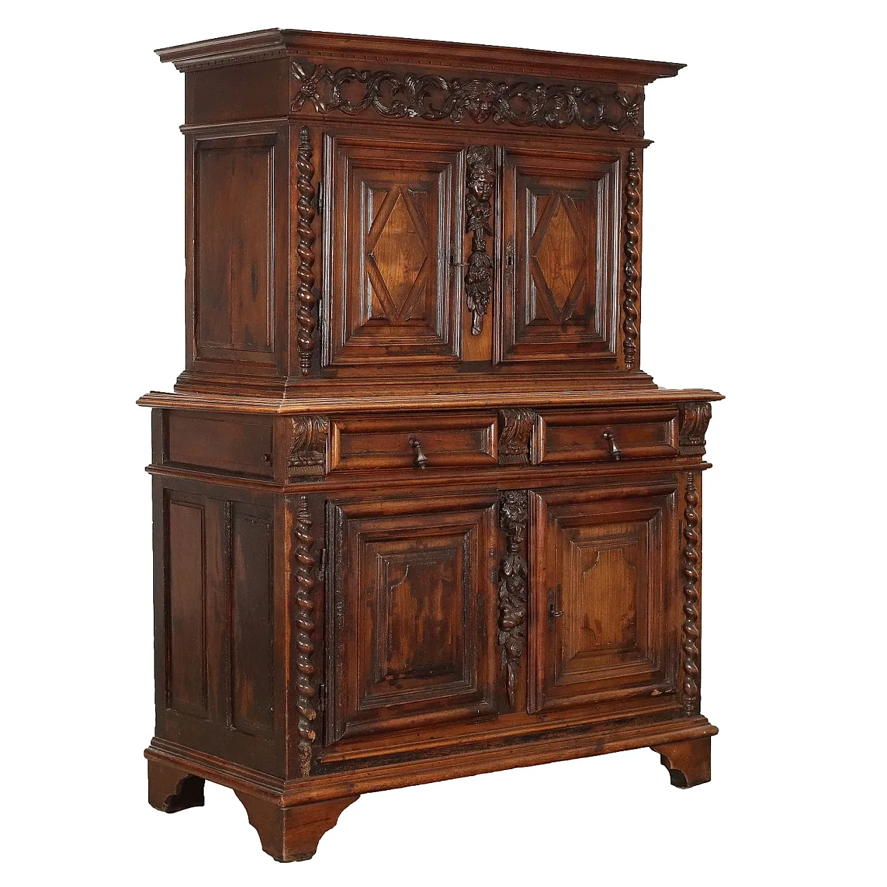 Neo-Renaissance double-bodied wooden sideboard, mid-19th century 1