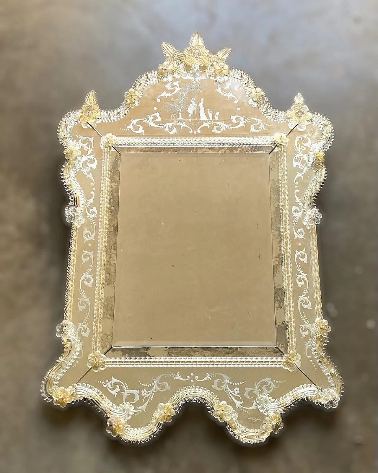 Large Venetian Murano Glass Wall Mirror, 1960s 2