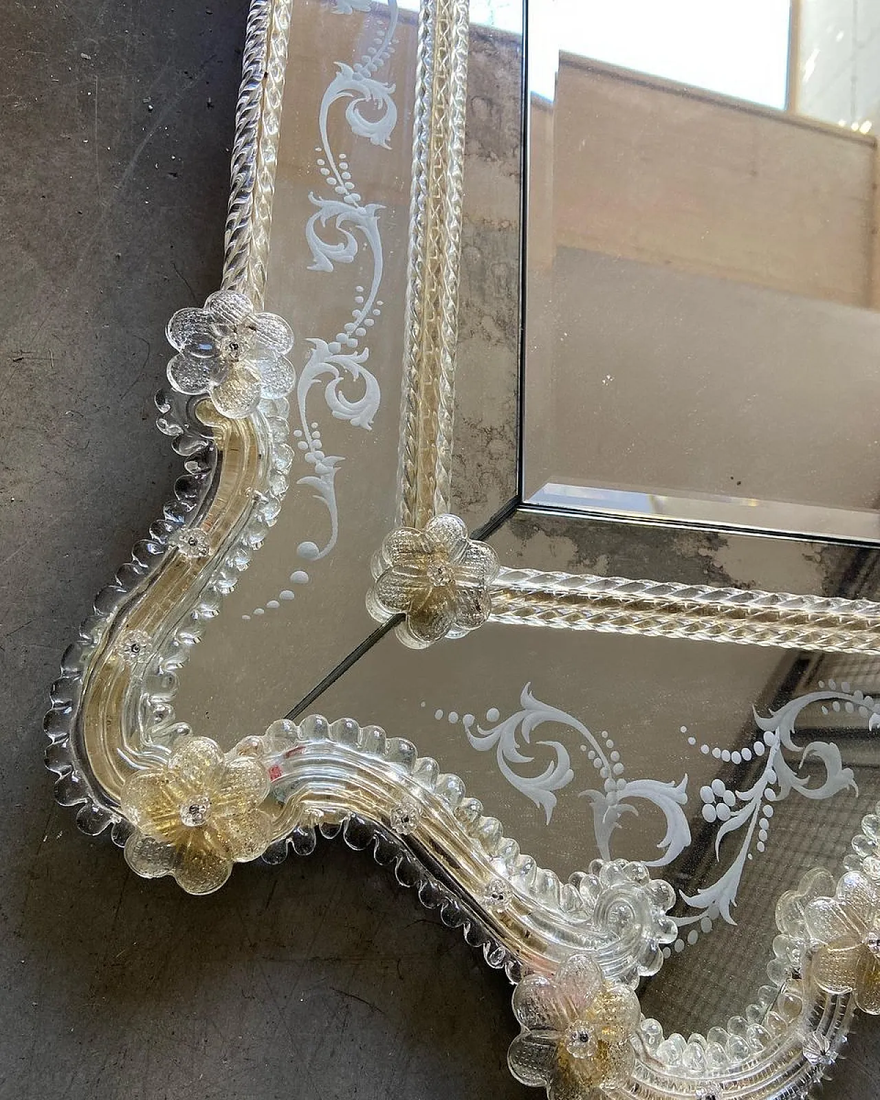 Large Venetian Murano Glass Wall Mirror, 1960s 3