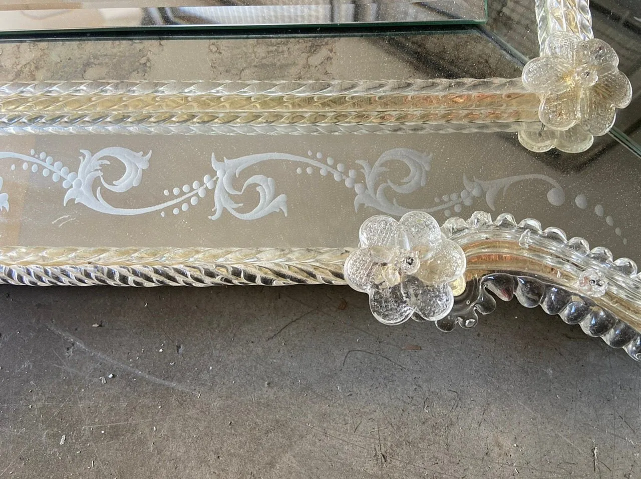 Large Venetian Murano Glass Wall Mirror, 1960s 5