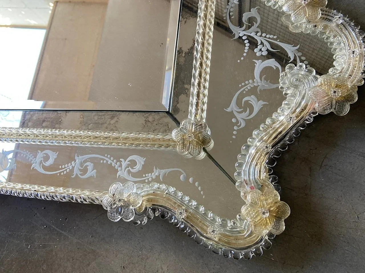 Large Venetian Murano Glass Wall Mirror, 1960s 6