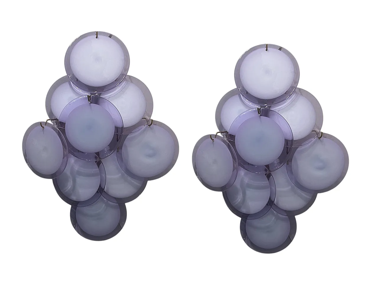 Coppia di appliques a disco di Murano, 1970 1