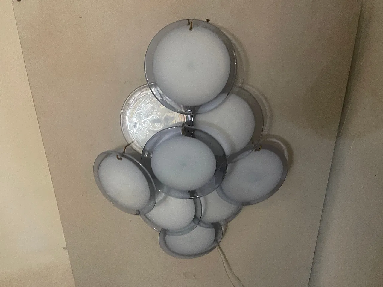 Coppia di appliques a disco di Murano, 1970 2