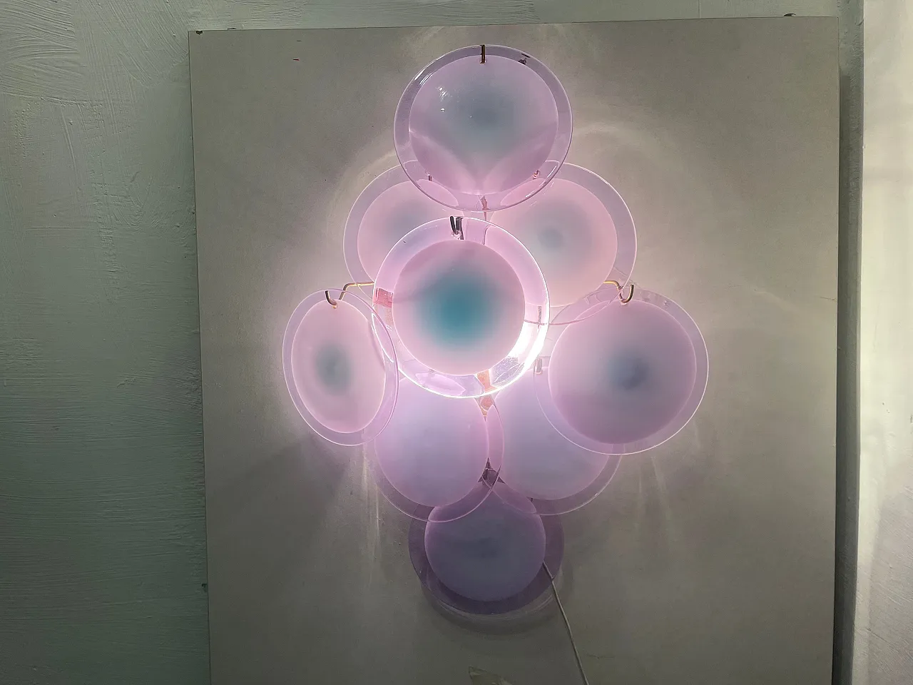 Coppia di appliques a disco di Murano, 1970 3