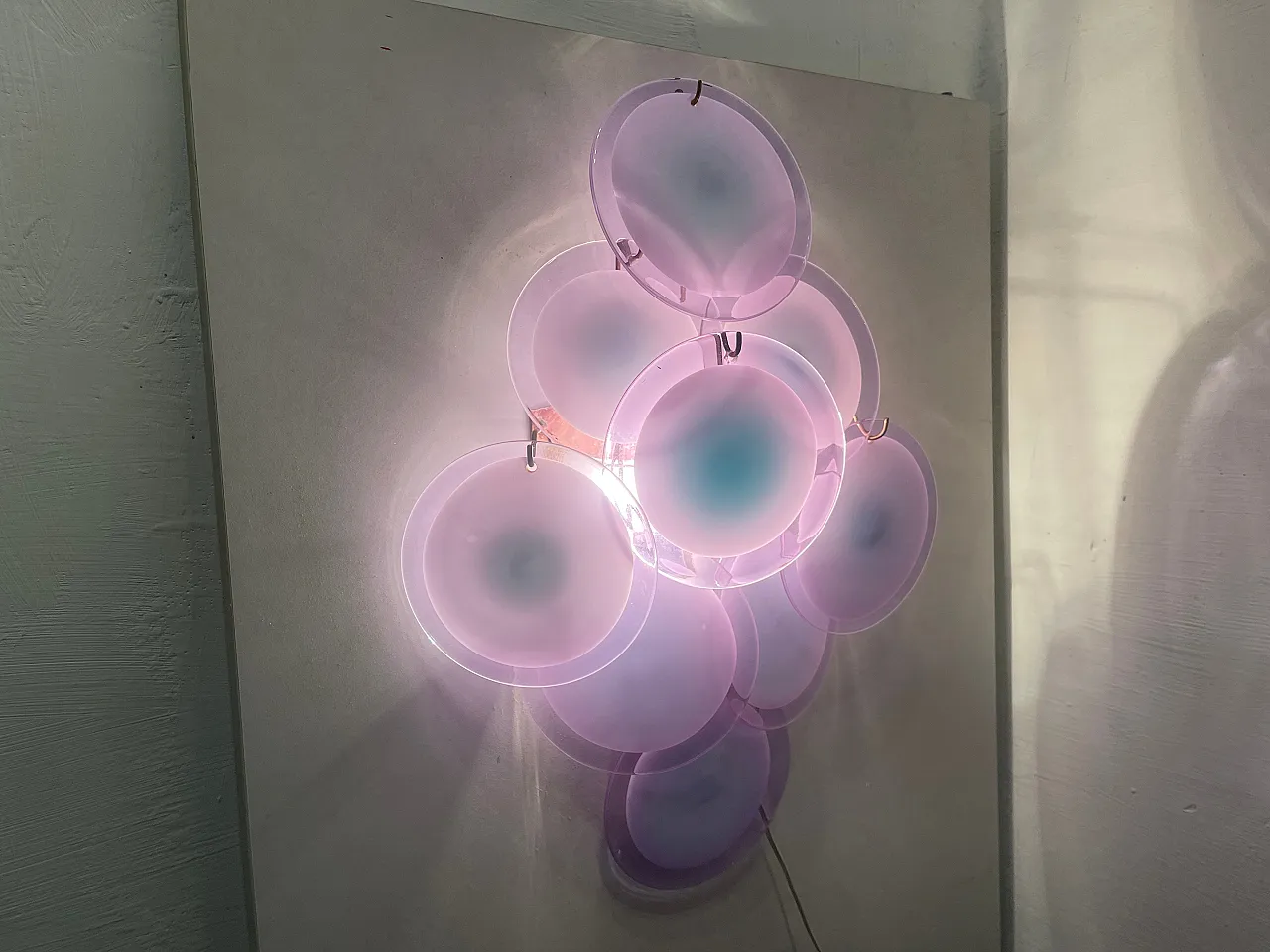 Coppia di appliques a disco di Murano, 1970 9