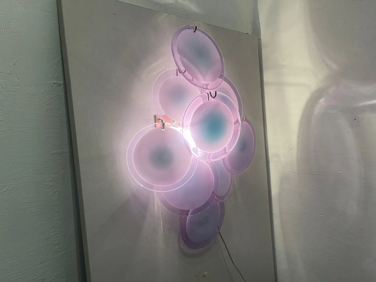 Coppia di appliques a disco di Murano, 1970 10