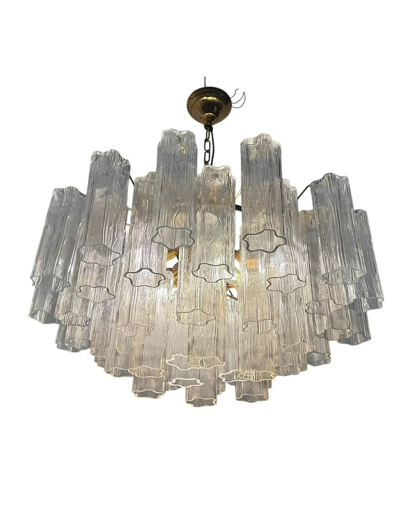 Murano Glass Tronchi Tube Chandelier, 1970s 1