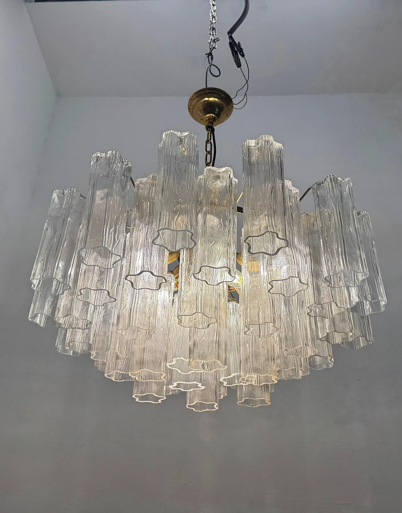 Murano Glass Tronchi Tube Chandelier, 1970s 3