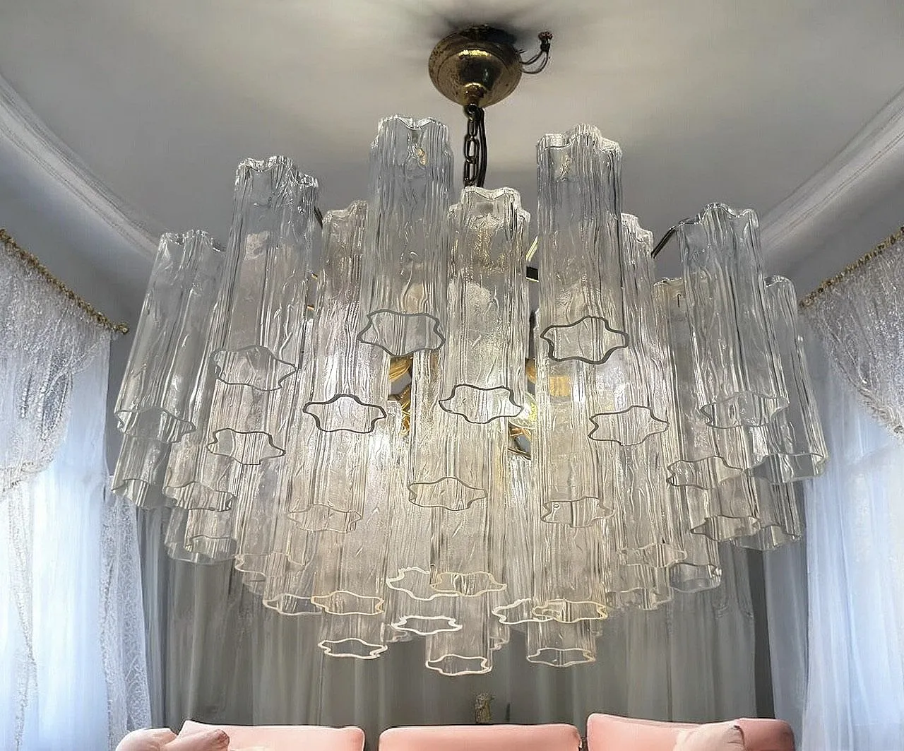 Murano Glass Tronchi Tube Chandelier, 1970s 4