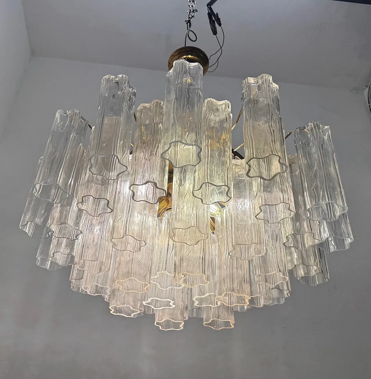 Murano Glass Tronchi Tube Chandelier, 1970s 9