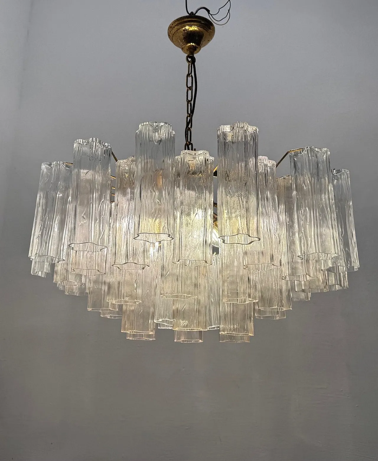 Murano Glass Tronchi Tube Chandelier, 1970s 10
