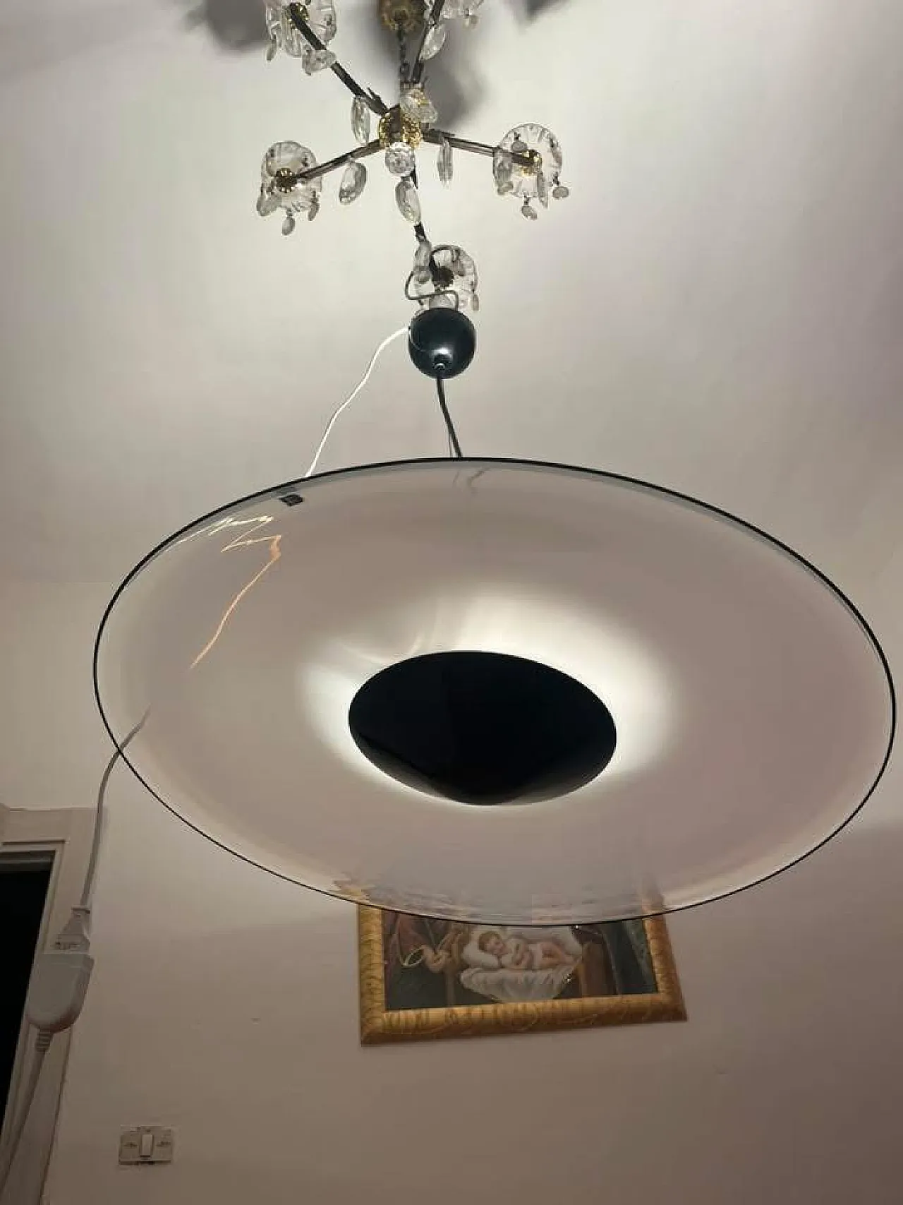 Lampadario itre di Mauro Marzollo, anni '70 1