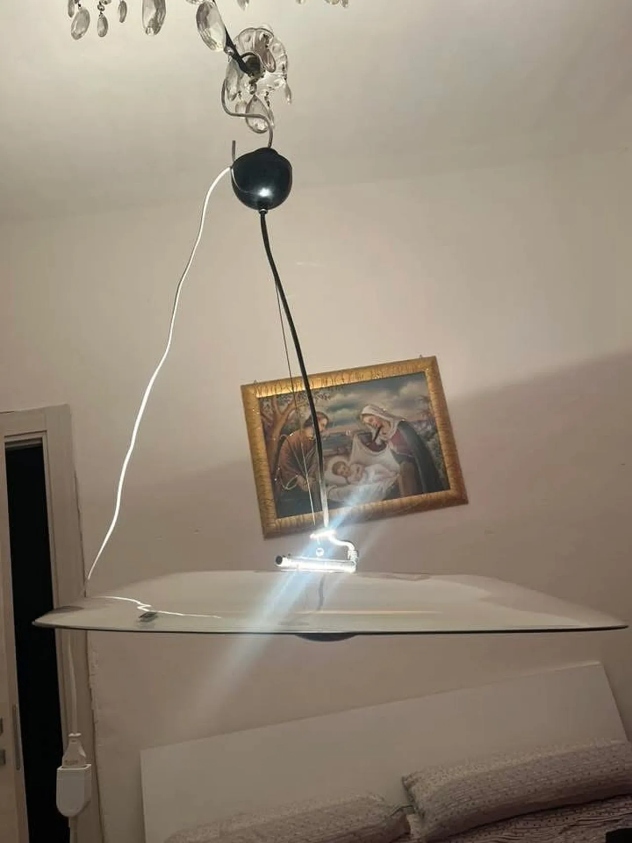 Lampadario itre di Mauro Marzollo, anni '70 5