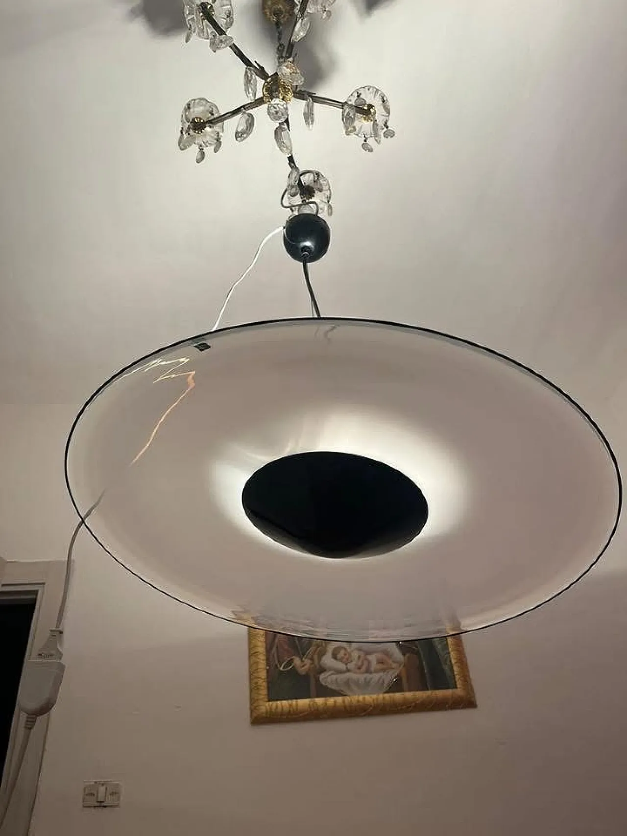 Lampadario itre di Mauro Marzollo, anni '70 7