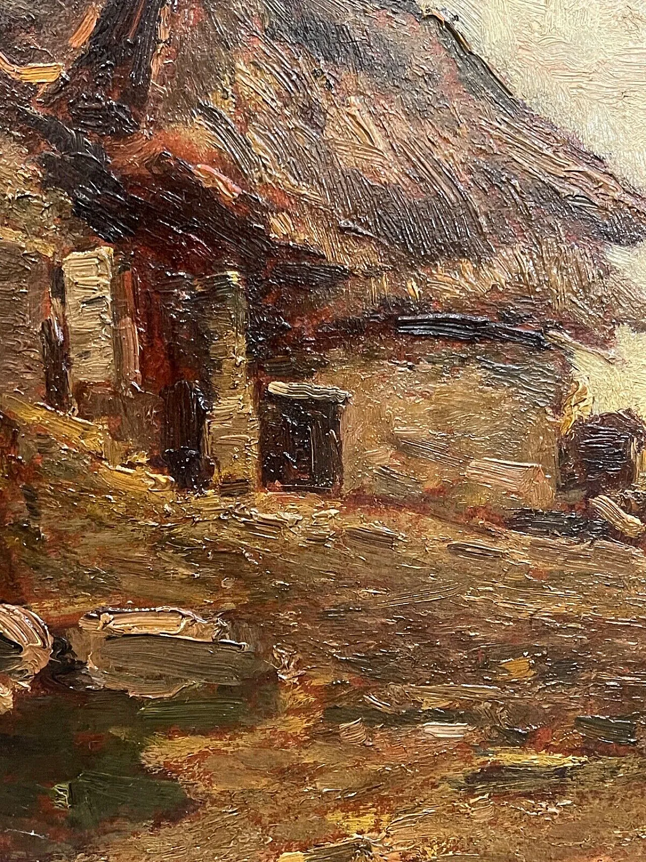 Houses by the Sea by Beppe Ciardi, oil on panel, 19th century 3