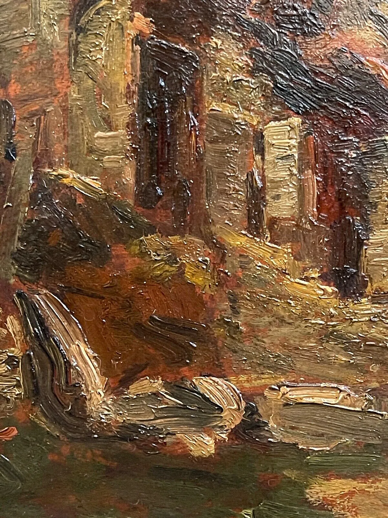 Houses by the Sea by Beppe Ciardi, oil on panel, 19th century 5