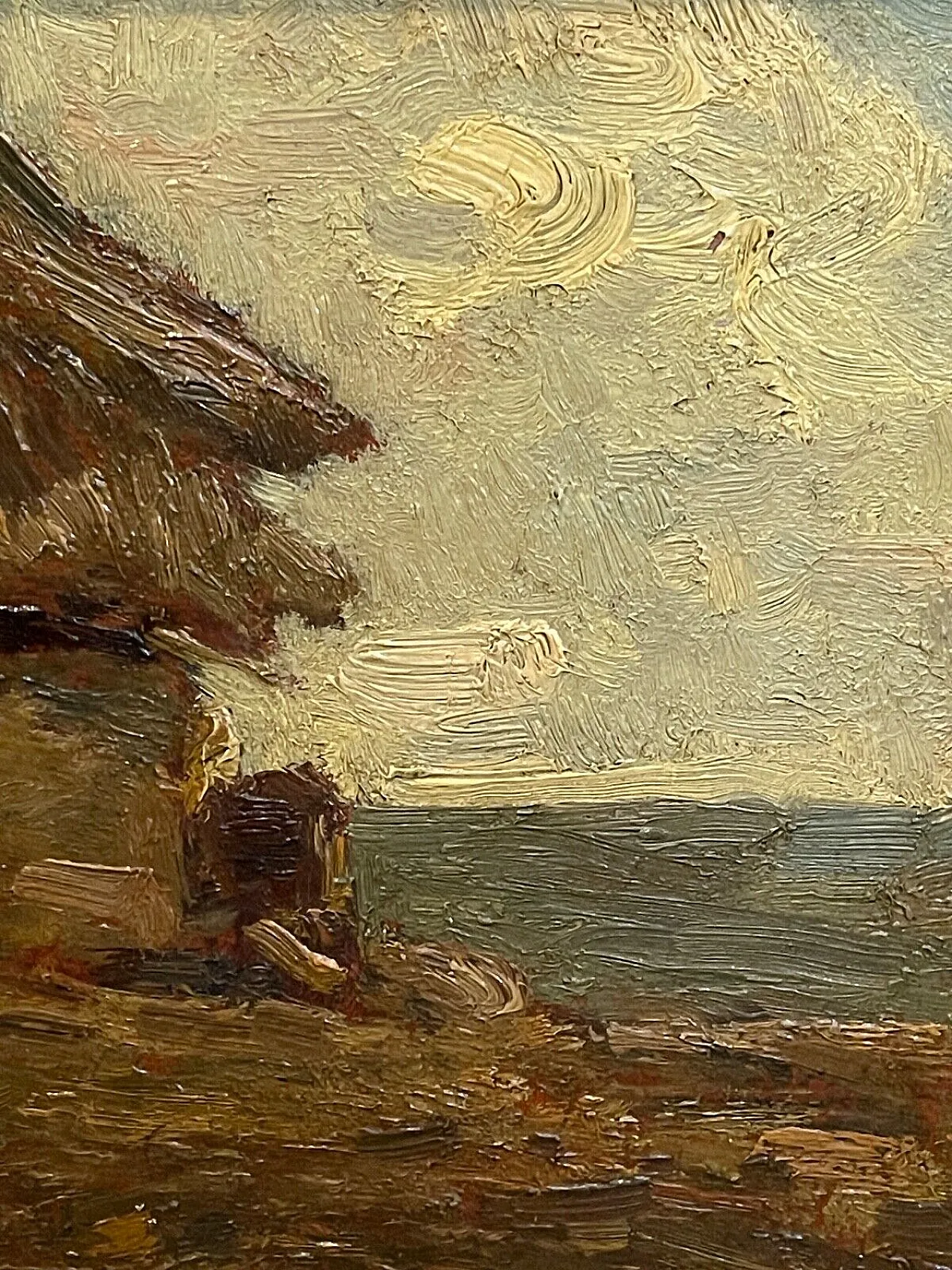Houses by the Sea by Beppe Ciardi, oil on panel, 19th century 6