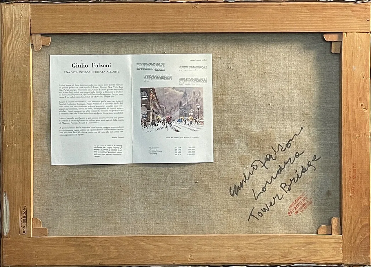 Tower Bridge di Giulio Falzoni, olio su tela, '900 7