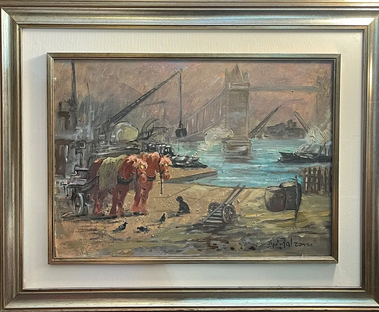 Tower Bridge di Giulio Falzoni, olio su tela, '900 10