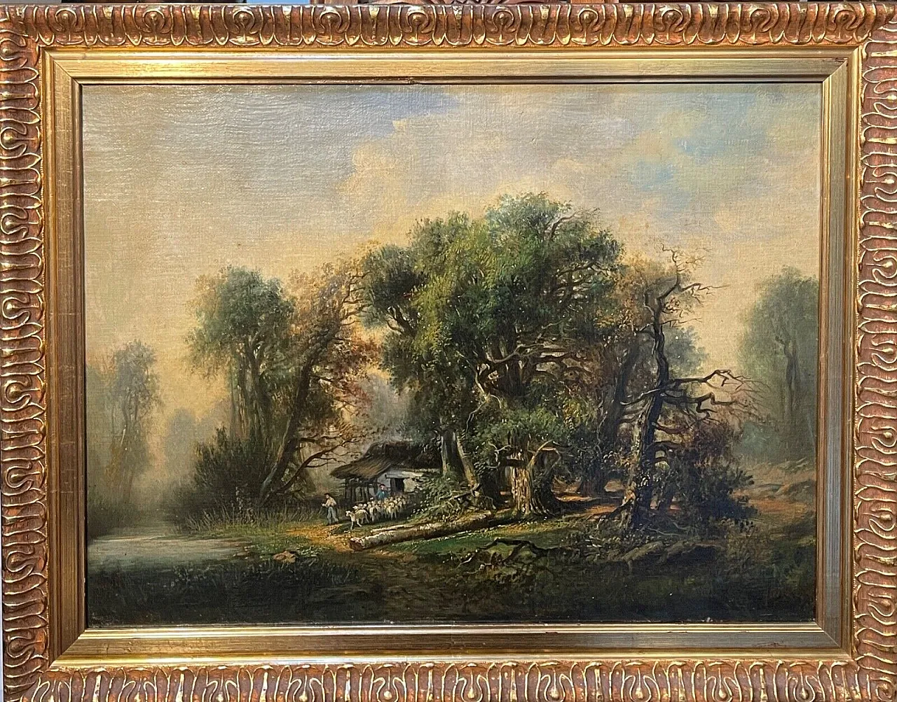 Alfred Williams' Forest Weighing, oil on canvas, 19th century 1
