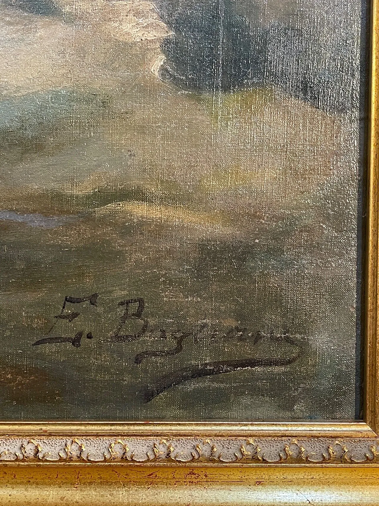 Naval Battle by E. Bogliani, oil on canvas, 19th century 5