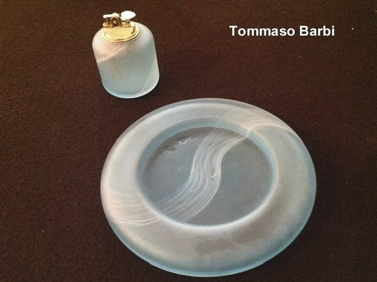 Set da fumo Dolomite in vetro di Tommaso Barbi, 70s 1