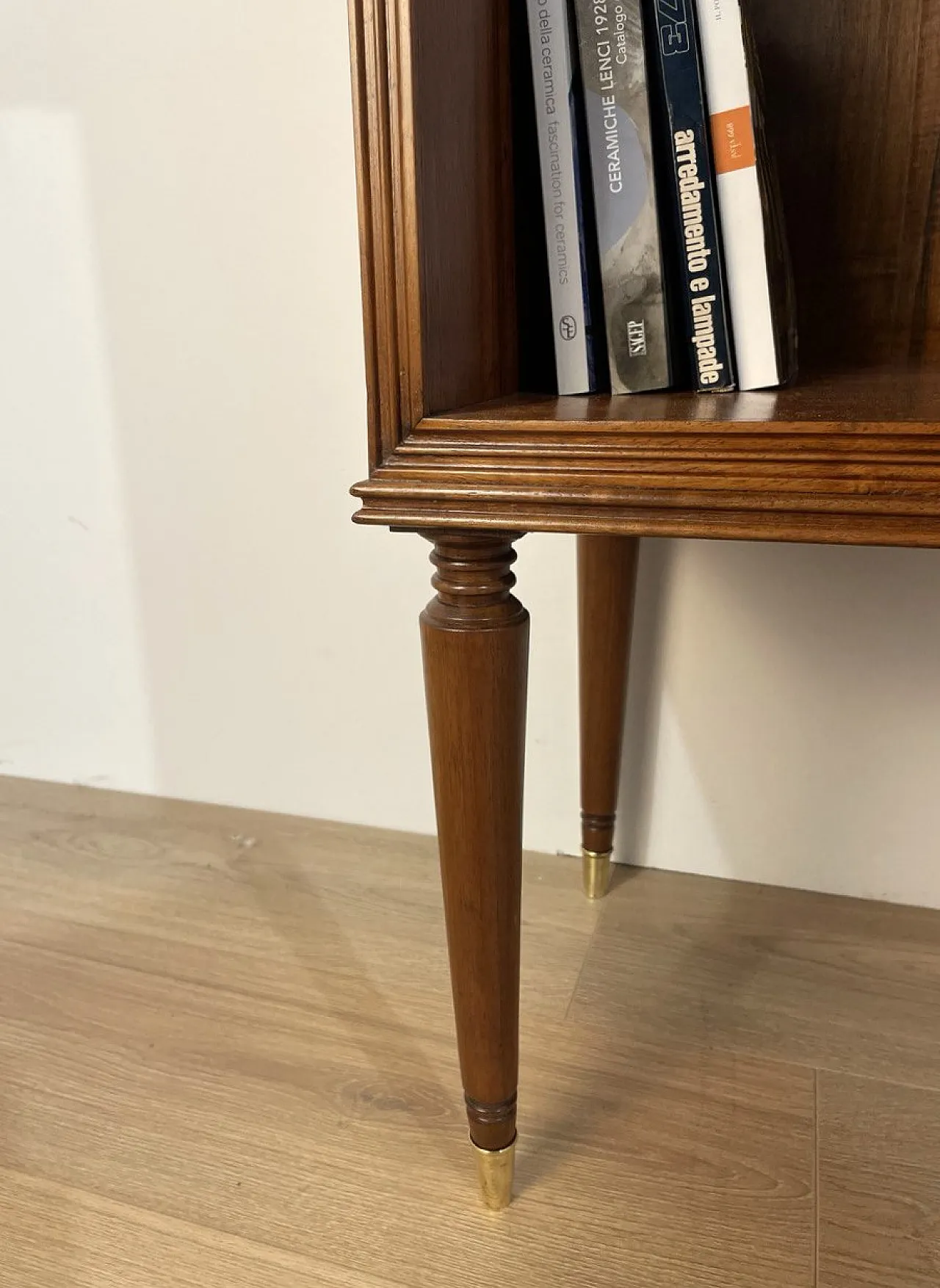 Open sideboard in walnut with bars, Italy 1950s 4