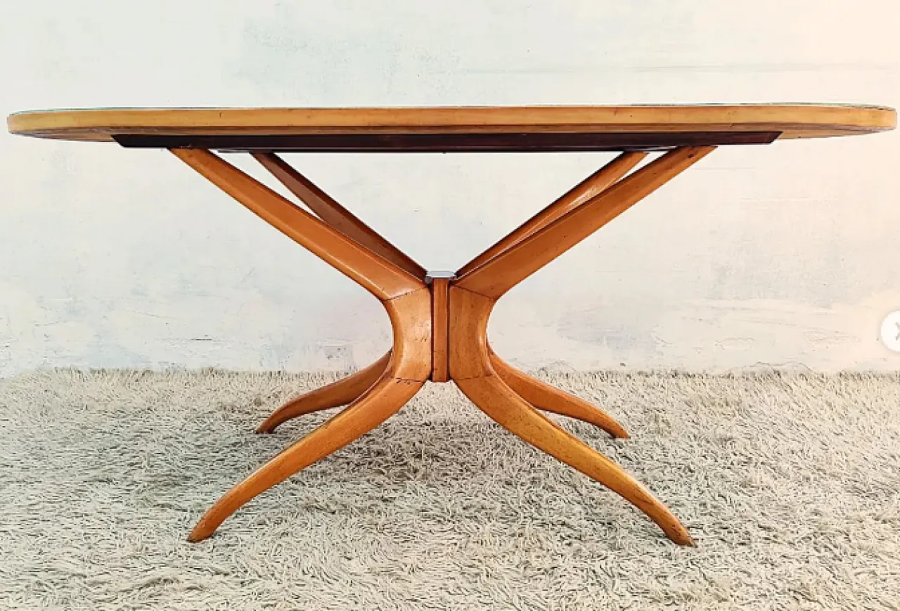 Wood and glass table, 1950s 2