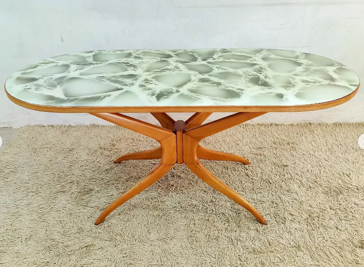 Wood and glass table, 1950s 3