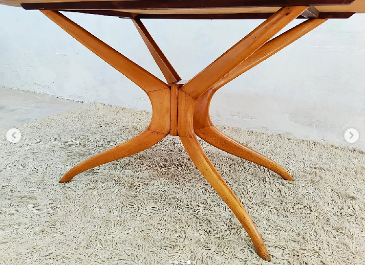 Wood and glass table, 1950s 4