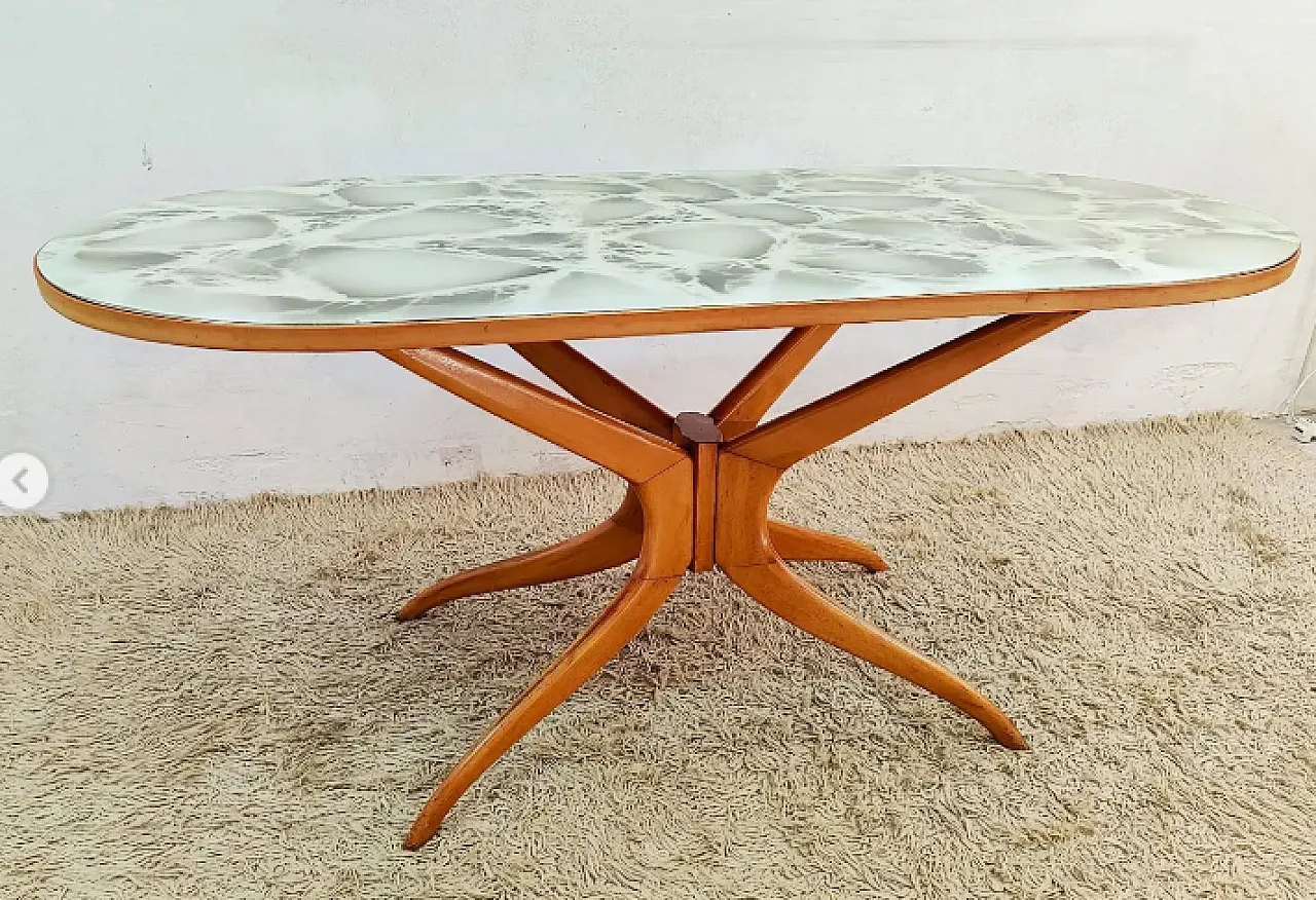 Wood and glass table, 1950s 5