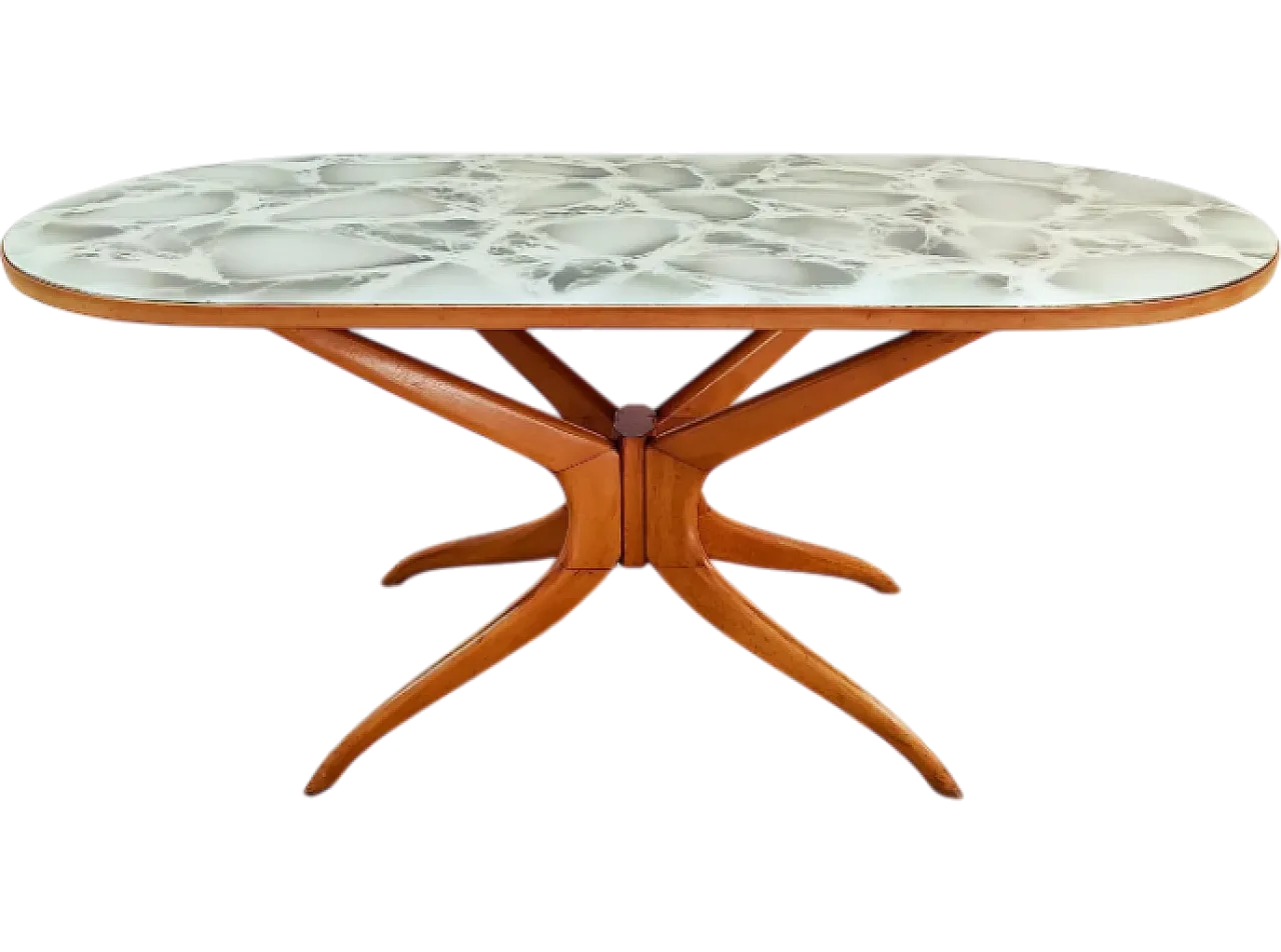 Wood and glass table, 1950s 6