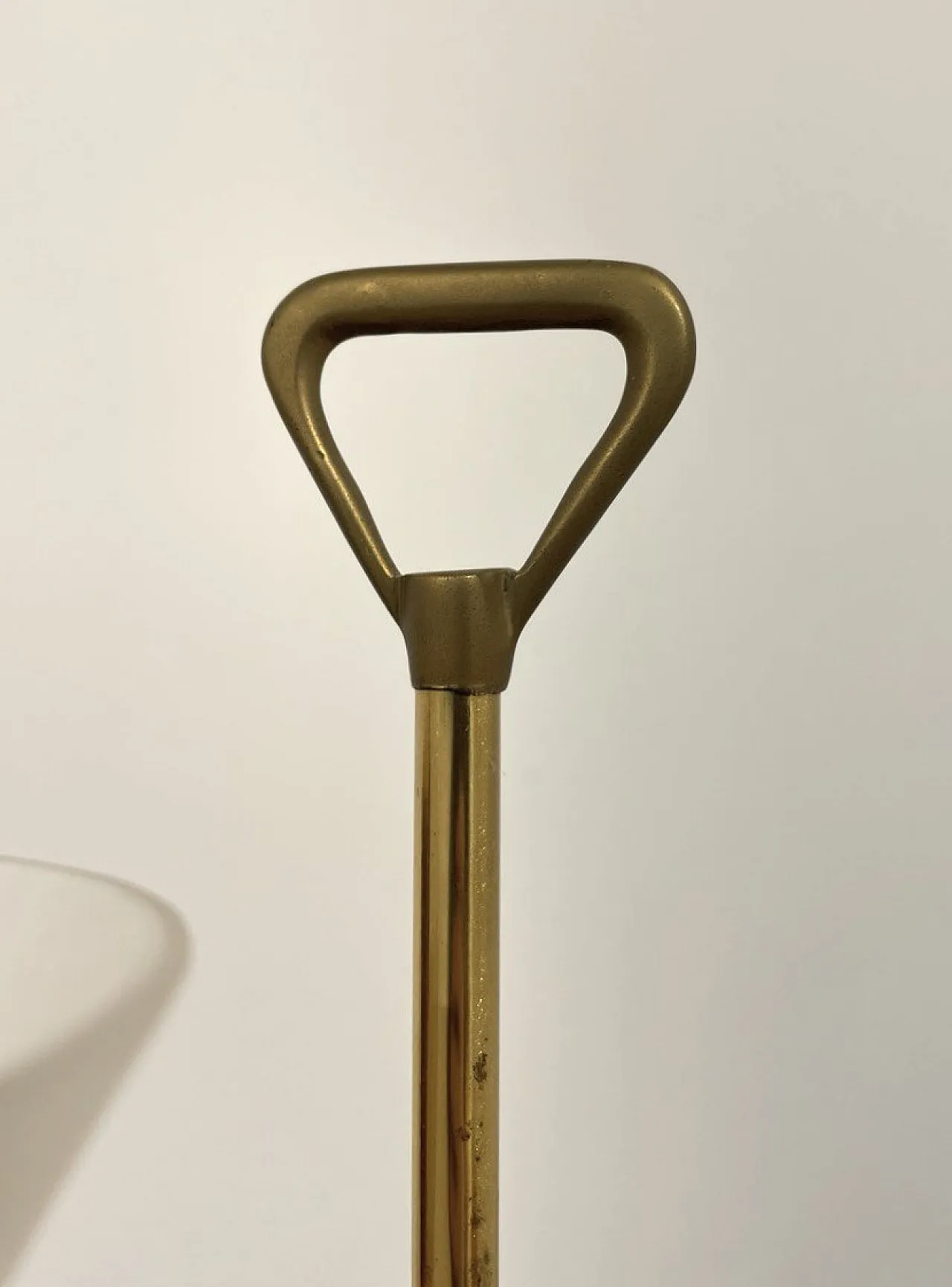 Brass lamp, marble and satin glass, 1950s 8